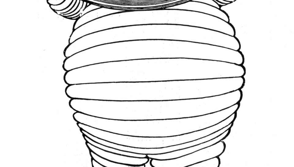 Den klassiska Michelingubben som blivit en välkänd symbol för däckföretaget. Foto: MARY EVANS PICTURE/TT