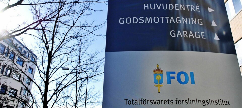 Totalförsvarets Forskningsinstitut - i Kista i västra Stockholm. Foto: Johan Nilsson / SCANPIX