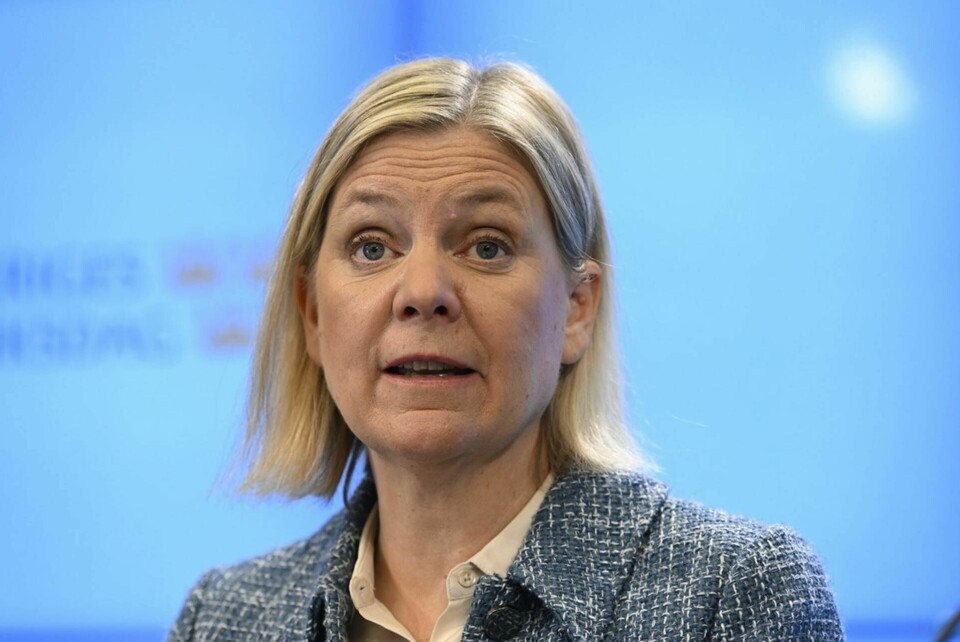 S-ledaren Magdalena Andersson (S) kritiserar regeringens hantering av det föreslagna elstödet. Arkivbild. Foto: Jessica Gow/TT