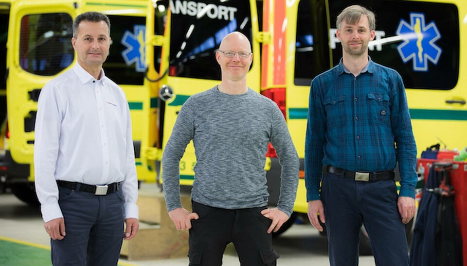 Thomas Michelsberg är konstruktionschef och Torbjörn och Henrik är två av totalt sju personer i konstruktörsteamet. Foto: Micke Olsson Thomas Michelsberg är konstruktionschef och Torbjörn och Henrik är två av totalt sju personer i konstruktörsteamet. Foto: Micke Olsson