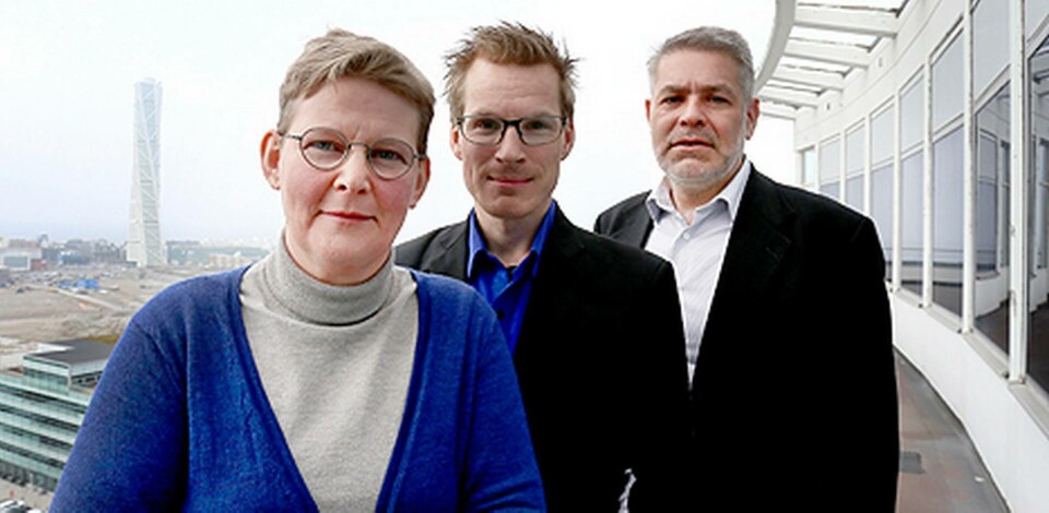 Hett eftertraktade. Gunilla Steen-Granholm, Joakim Truuberg och Johny Westergård på Kockums i Malmö kan konsten att bygga ubåtar som svenska marinen vill ha. Foto: Monica Kleja Hett eftertraktade. Gunilla Steen-Granholm, Joakim Truuberg och Johny Westergård på Kockums i Malmö kan konsten att bygga ubåtar som svenska marinen vill ha. Foto: Monica Kleja