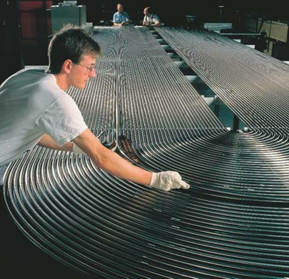 Ånggeneratorrören är tillverkade av stål med en legering av nickel och krom. De ska klara hög temperatur, korrosion, tryck och radioaktivitet under lång tid. Foto: Sandvik Ånggeneratorrören är tillverkade av stål med en legering av nickel och krom. De ska klara hög temperatur, korrosion, tryck och radioaktivitet under lång tid. Foto: Sandvik