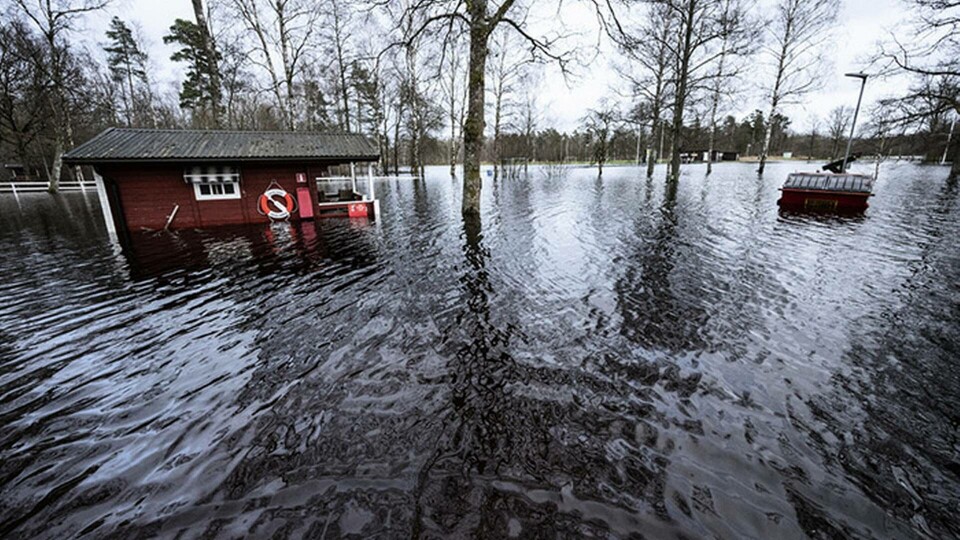 De som drabbas av översvämningar, som här i Knäred i södra Halland tidigare i veckan, kan komma att behöva teckna särskilda försäkringar för översvämningar. Foto: Johan Nilsson/TT De som drabbas av översvämningar, som här i Knäred i södra Halland tidigare i veckan, kan komma att behöva teckna särskilda försäkringar för översvämningar. Foto: Johan Nilsson/TT