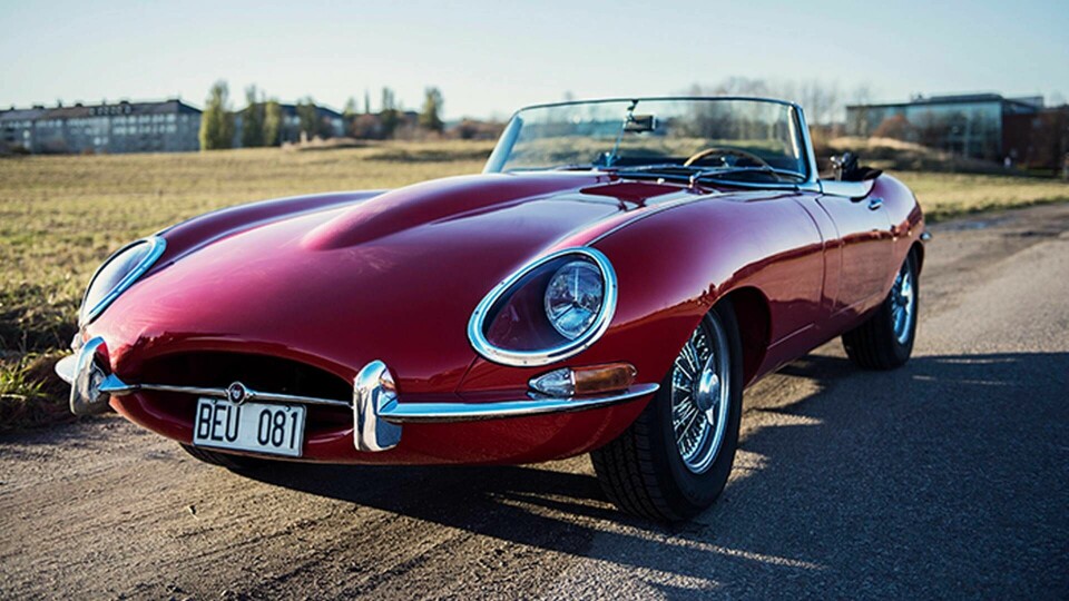 En Jaguar E-Type från 1965. Foto: Robin Haldert / SCANPIX / TT