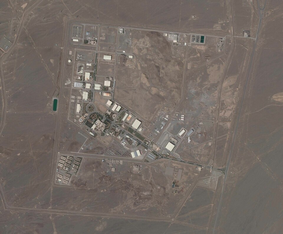 Satellitbild visar en anläggning för urananrikning i Natanz, Iran. Bild från 14 april 2021. Foto: Planet Labs Inc