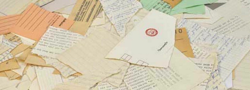 Exempel på sönderrivna dokument ur Stasis arkiv. Foto: Fraunhofer IPK