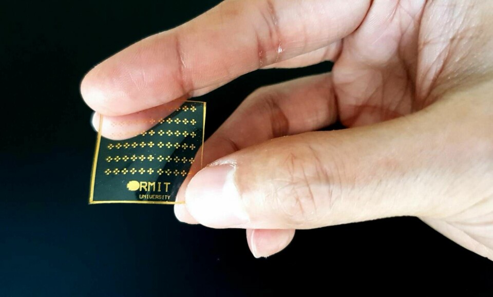 Forskare har utvecklat en artificiell elektronisk 'hud' som reagerar på smärta. Foto: RMIT University
