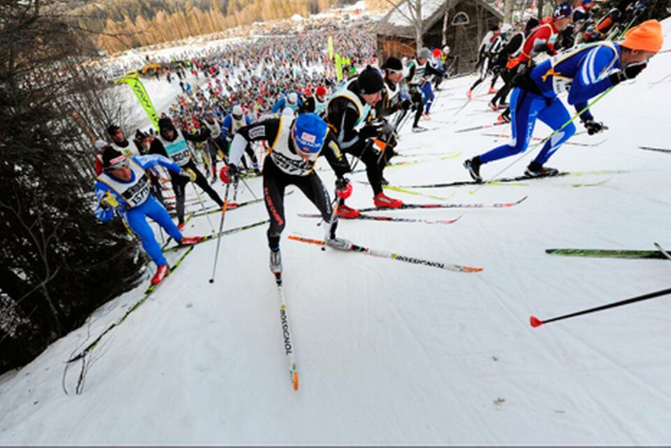 Minst två till tre skidpass som är två till tre timmar långa. Det krävs för att kroppen ska vänja sig vid att arbeta länge – ett måste inför Vasaloppet. Foto: Ulf Palm/Scanpix Minst två till tre skidpass som är två till tre timmar långa. Det krävs för att kroppen ska vänja sig vid att arbeta länge – ett måste inför Vasaloppet. Foto: Ulf Palm/Scanpix