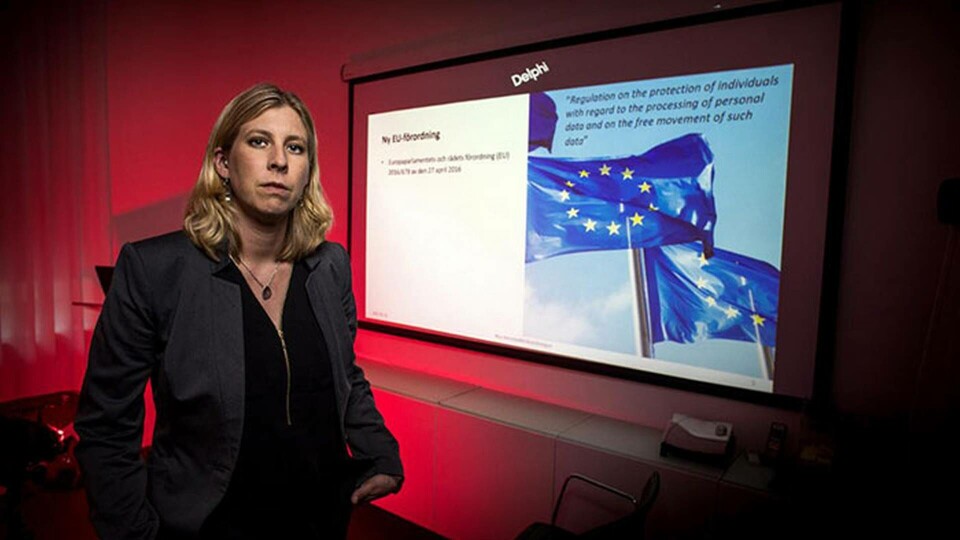 It-advokaten Agnes Hammarstrand möter företag och organisationer som försöker förbereda sig för dataskyddsförordningen. Foto: Sören Håkanlind It-advokaten Agnes Hammarstrand möter företag och organisationer som försöker förbereda sig för dataskyddsförordningen. Foto: Sören Håkanlind