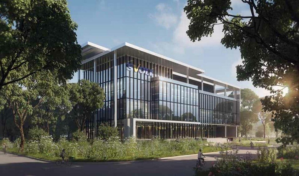 En rendering av Svolts planerade fabrik i Tyskland. Foto: Svolt En rendering av Svolts planerade fabrik i Tyskland. Foto: Svolt