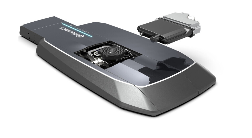 Fordonet och laddaren kommunicerar via ultra-bredband och kan justera sin position med centimeterprecision. Foto: Continental Fordonet och laddaren kommunicerar via ultra-bredband och kan justera sin position med centimeterprecision. Foto: Continental