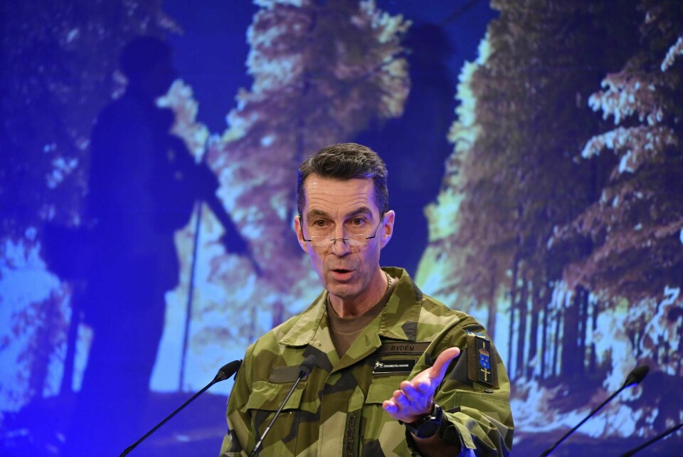 Överbefälhavare Micael Bydén på Folk och försvars rikskonferens i Sälen. Foto: Henrik Montgomery/TT