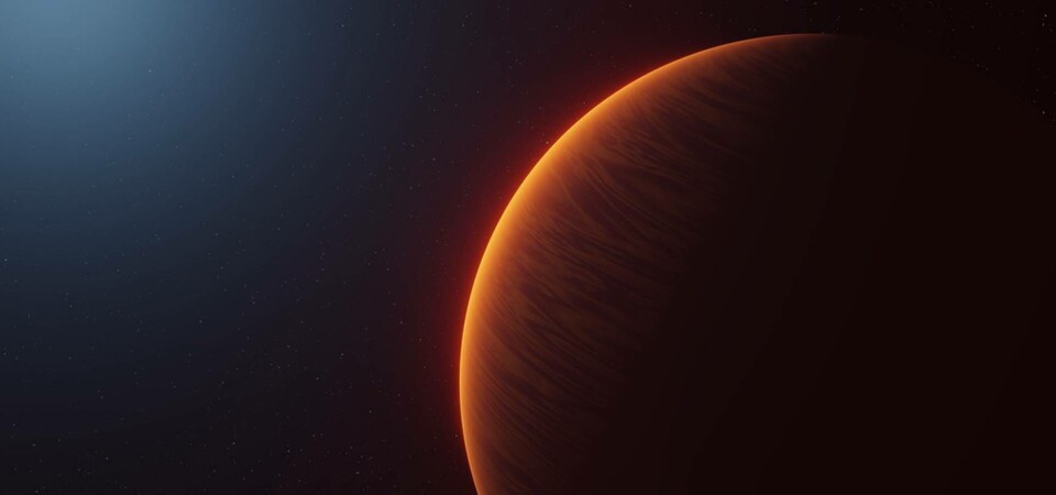 Atmosfären kring exoplaneten WASP189b, belägen 322 ljusår från jorden, har undersökts av Lundaforskare. Foto: Lunds universitet Atmosfären kring exoplaneten WASP189b, belägen 322 ljusår från jorden, har undersökts av Lundaforskare. Foto: Lunds universitet