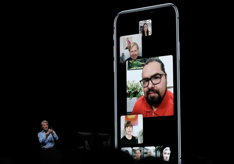 Apple demonstrerade gruppsamtal i Facetime på en konferens i juni 2018. Funktionen släpptes sedan i IOS 12.1 i oktober förra året. Foto: Marcio Jose Sanchez Apple demonstrerade gruppsamtal i Facetime på en konferens i juni 2018. Funktionen släpptes sedan i IOS 12.1 i oktober förra året. Foto: Marcio Jose Sanchez