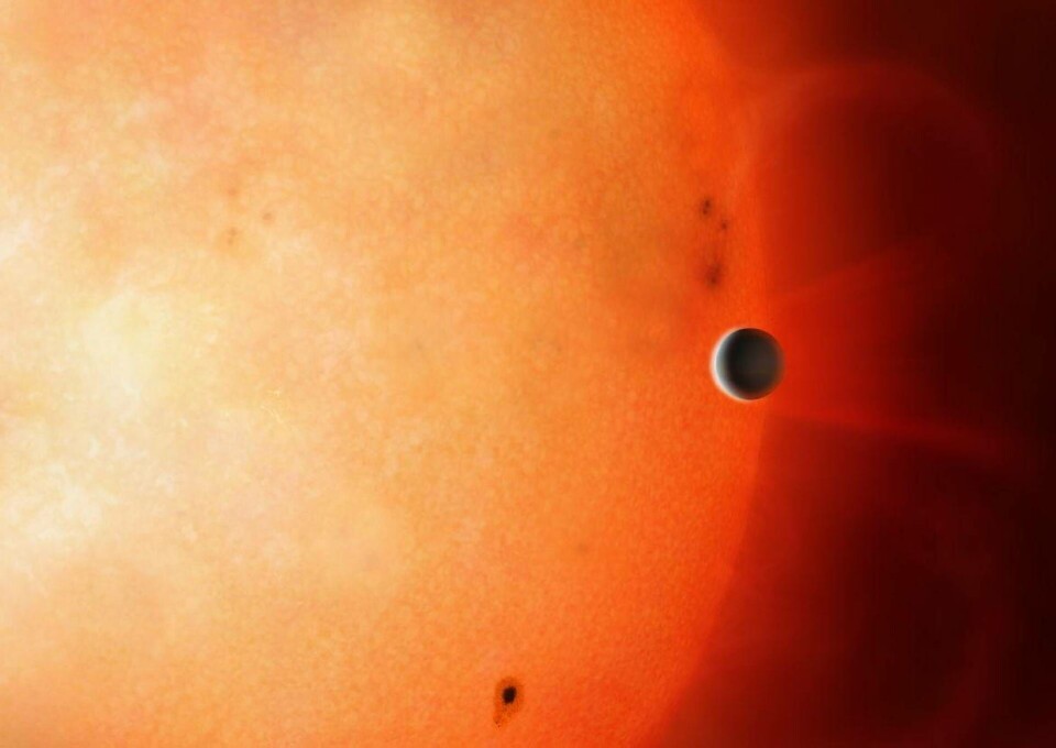 Konstnärlig tolkning av en Neptunusplanet i Neptunusöknen. Det är sällsynt att hitta ett objekt av denna storlek och densitet så nära sin stjärna. Foto: University of Warwick/Mark Garlick Konstnärlig tolkning av en Neptunusplanet i Neptunusöknen. Det är sällsynt att hitta ett objekt av denna storlek och densitet så nära sin stjärna. Foto: University of Warwick/Mark Garlick