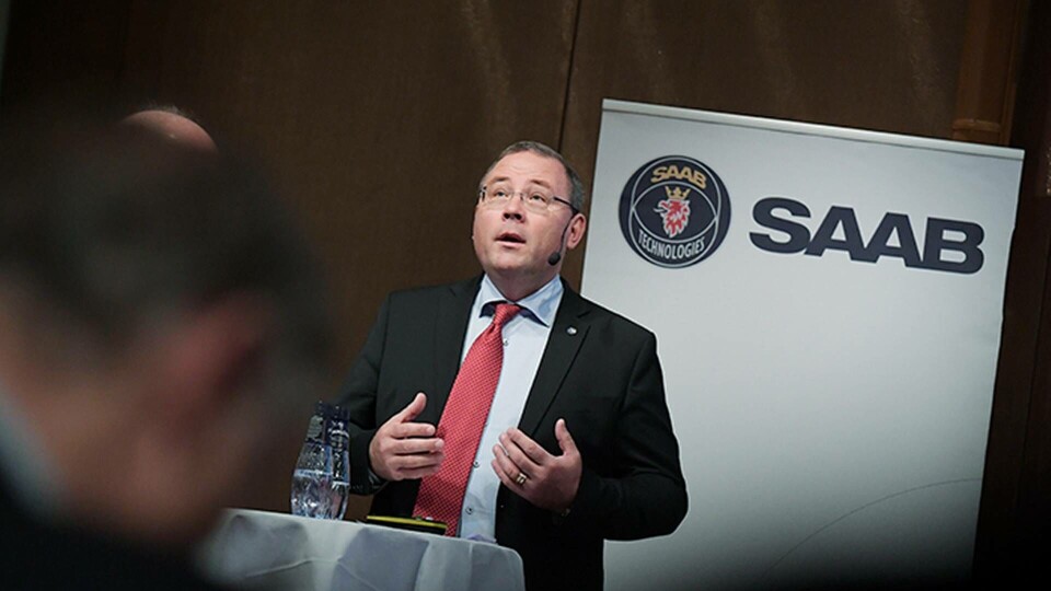 Saabs vd Håkan Buskhe. Foto: TT Saabs vd Håkan Buskhe. Foto: TT