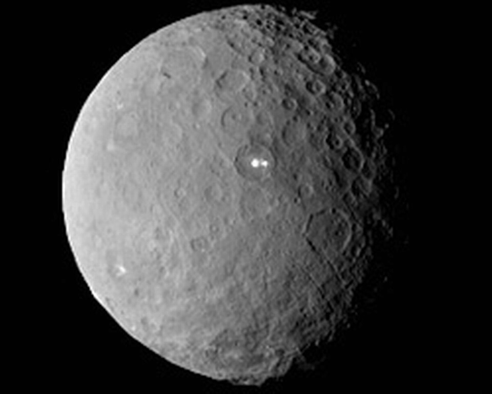 Dvärgplaneten Ceres fotograferad av rymdsonden Dawn från ett avstånd om 46 000 kilometer. Foto: TT / AP Photo / NASA Dvärgplaneten Ceres fotograferad av rymdsonden Dawn från ett avstånd om 46 000 kilometer. Foto: TT / AP Photo / NASA