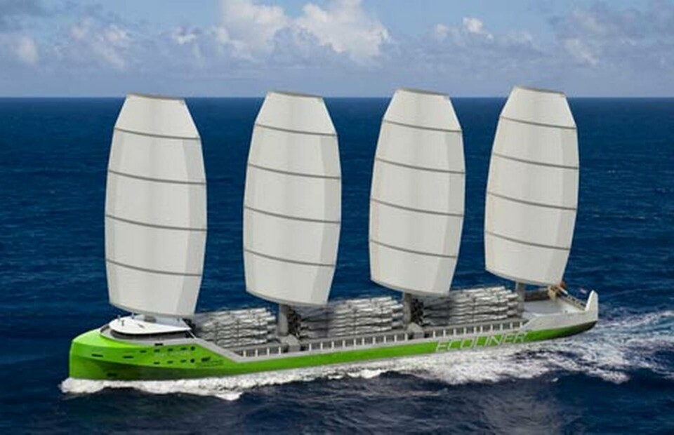 Nederländska 'Fair Transport' projekterar ett segeldrivet lastfartyg. Foto: Dykstra Nederländska 'Fair Transport' projekterar ett segeldrivet lastfartyg. Foto: Dykstra