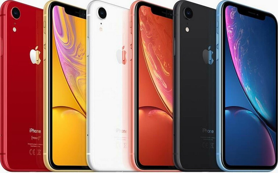 Iphone XR finns i sex färger. Foto: Apple Iphone XR finns i sex färger. Foto: Apple