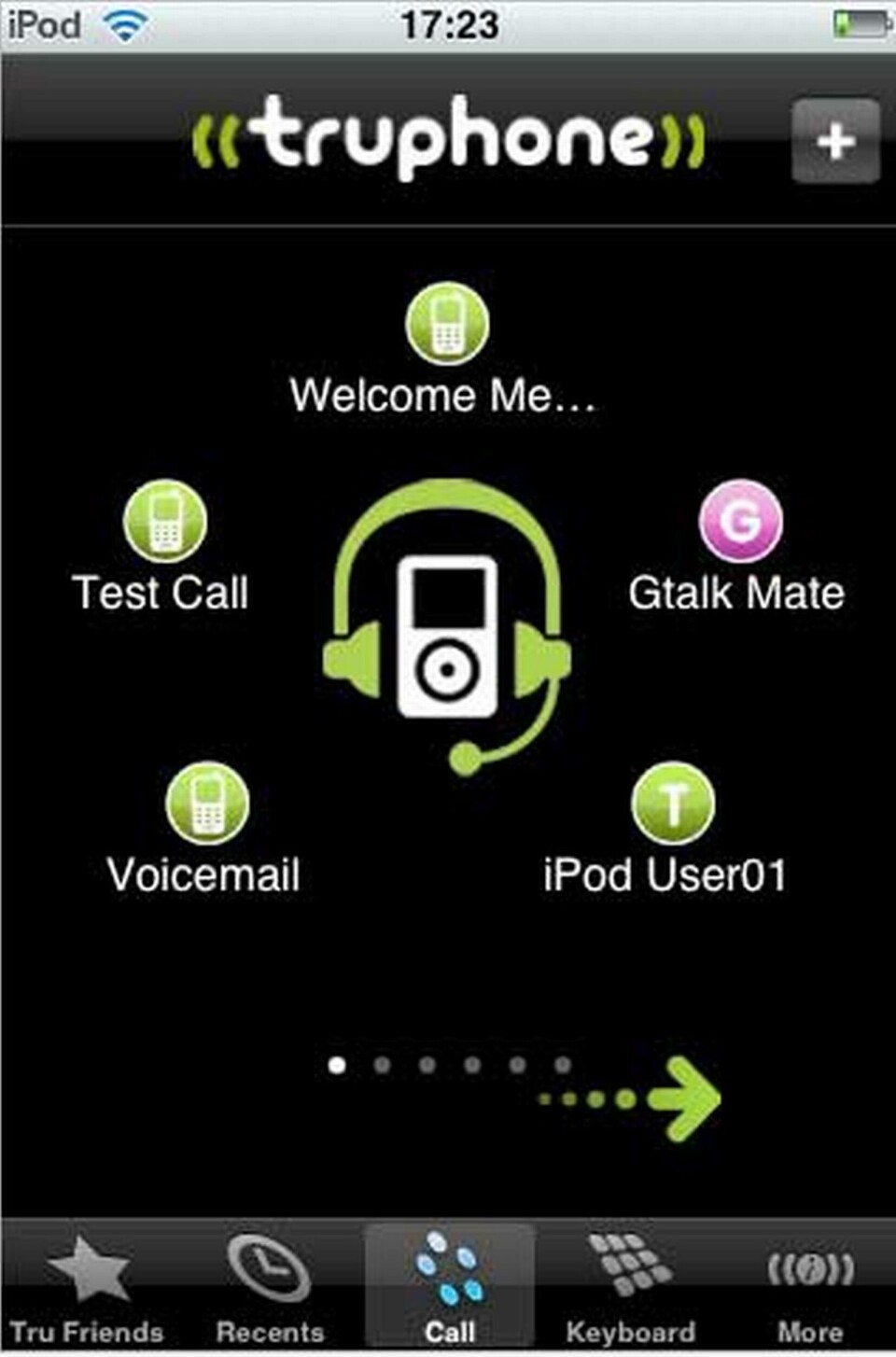 Så ser skärmen på Ipod ut i telefonläge Så ser skärmen på Ipod ut i telefonläge