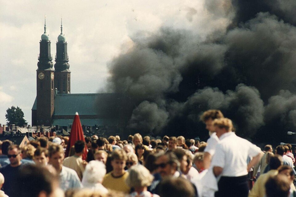 Olyckan skedde 8 augusti 1993 på Långholmen under Vattenfestivalen. Foto: Yngve Magnusson / TT Olyckan skedde 8 augusti 1993 på Långholmen under Vattenfestivalen. Foto: Yngve Magnusson / TT