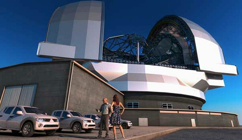 Illustration av det blivande jätteteleskopet E-ELT i Atacamaöknen. Foto: ESO/ L. Calcada Illustration av det blivande jätteteleskopet E-ELT i Atacamaöknen. Foto: ESO/ L. Calcada