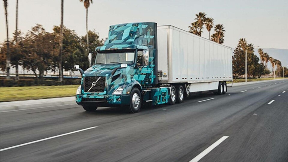 Volvo VNR-modell, en helelektrisk lastbil i ett pilotförsök i Kalifornien. Foto: Volvo Trucks Volvo VNR-modell, en helelektrisk lastbil i ett pilotförsök i Kalifornien. Foto: Volvo Trucks