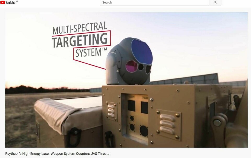 Raytheon har levererat ett nytt antidrönar-system till det amerikanska flygvapnet. Foto: Raytheon/Youtube