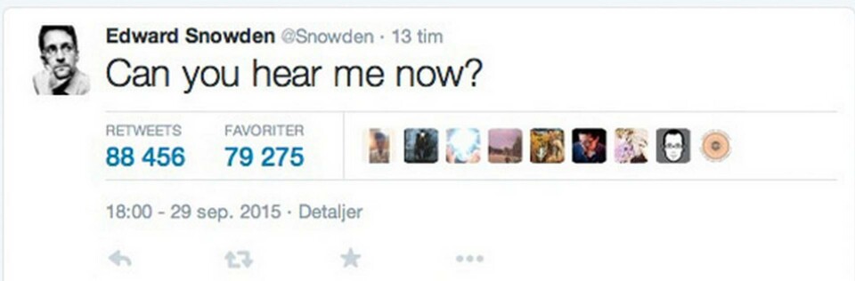 Edward Snowden het på Twitter