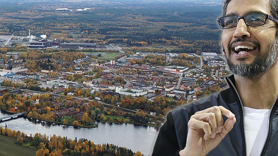 Google har köpt 109 hektar mark i Avesta kommun. Infällda bilden: Googles vd Sundar Pichai. Foto: Wikimedia / Calle Eklund, TT / AP Photo / Jeff Chiu Google har köpt 109 hektar mark i Avesta kommun. Infällda bilden: Googles vd Sundar Pichai. Foto: Wikimedia / Calle Eklund, TT / AP Photo / Jeff Chiu