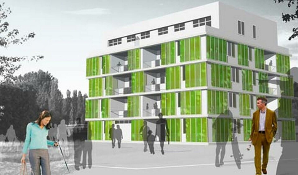 Så här har arkitekten tänkt sig alghuset i Hamburg. Så här har arkitekten tänkt sig alghuset i Hamburg.