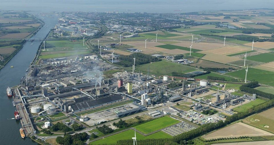 Yara Sluiskil, en fabrik för tillverkning av ammoniak och konstgödsel i Nederländerna. Foto: Yara