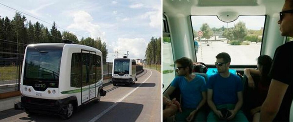 Bussarna med sex sittplatser har toppfarten 25 km/h och kan köras 14 timmar på en batteriuppladdning. Foto: EasyMile Bussarna med sex sittplatser har toppfarten 25 km/h och kan köras 14 timmar på en batteriuppladdning. Foto: EasyMile