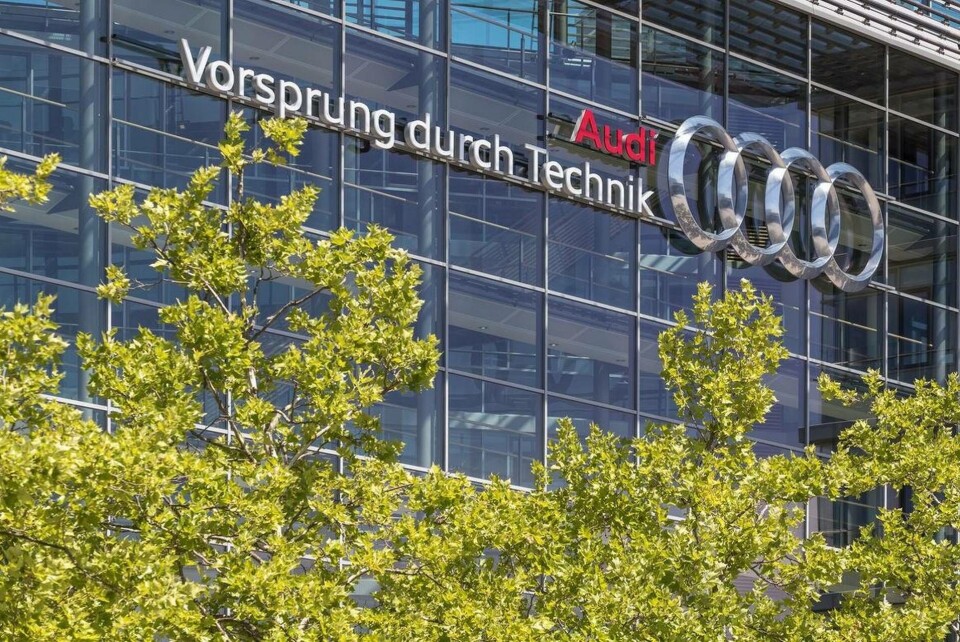 Audilogga med sloganen ”Vorsprung durch Technik', 'Fördel genom teknik' Foto: Audi/VW Audilogga med sloganen ”Vorsprung durch Technik', 'Fördel genom teknik' Foto: Audi/VW