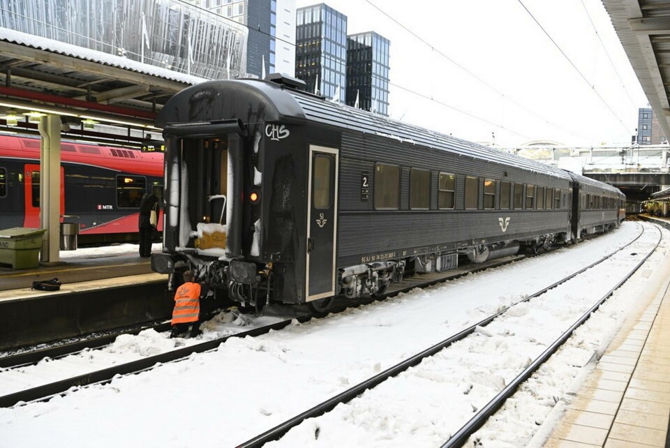 Flera tåg är inställda från Stockholms centralstation på grund av snöovädret. Foto: Jessica Gow/TT Flera tåg är inställda från Stockholms centralstation på grund av snöovädret. Foto: Jessica Gow/TT