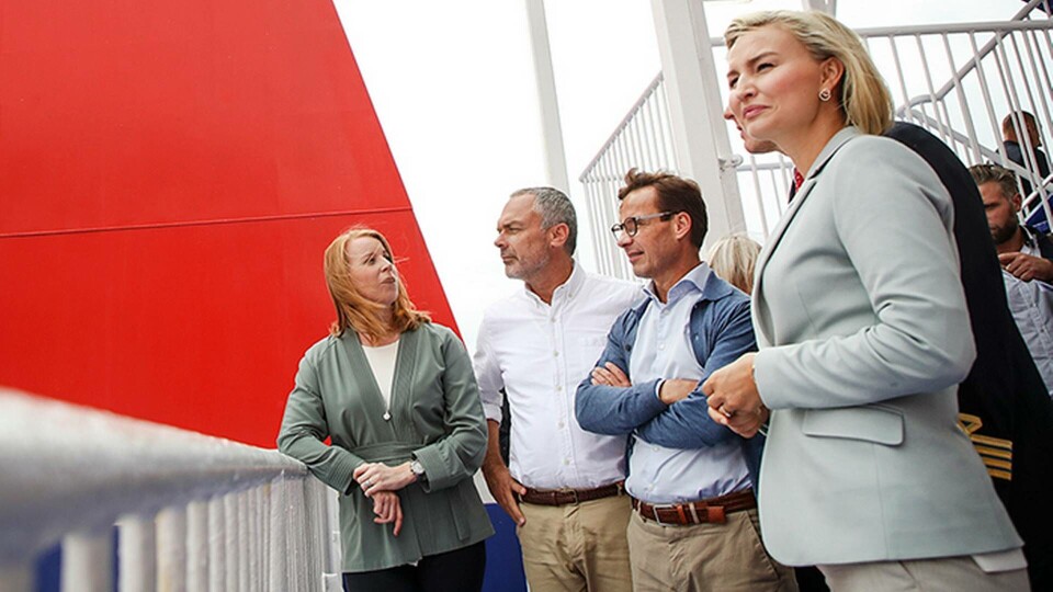 Alliansens partiledare fr v Annie Lööf (C), Jan Björklund (L), Ulf Kristersson (M) och Ebba Busch Thor (KD) gör ett verksamhetsbesök hos Stena Line och håller pressträff om nya förslag för en bättre miljöpolitik. Foto: Adam Ihse / TT Alliansens partiledare fr v Annie Lööf (C), Jan Björklund (L), Ulf Kristersson (M) och Ebba Busch Thor (KD) gör ett verksamhetsbesök hos Stena Line och håller pressträff om nya förslag för en bättre miljöpolitik. Foto: Adam Ihse / TT