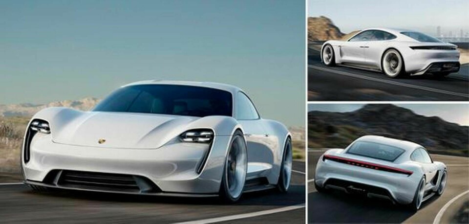Porsche Mission E har en motoreffekt på 500 hästkrafter som ger en acceleration från 0 till 100 km/h på 3,5 sekunder. Foto: Porsche