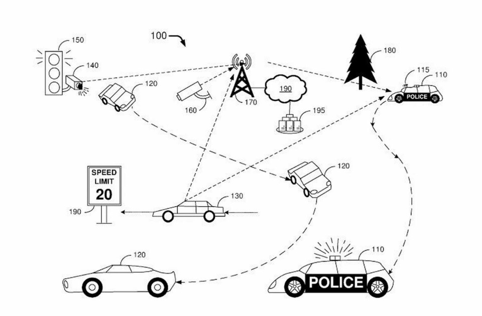 Här är Fords patentansökan för en förarlös polisbil. Foto: Ford/U.S. Patent & Trademark Office