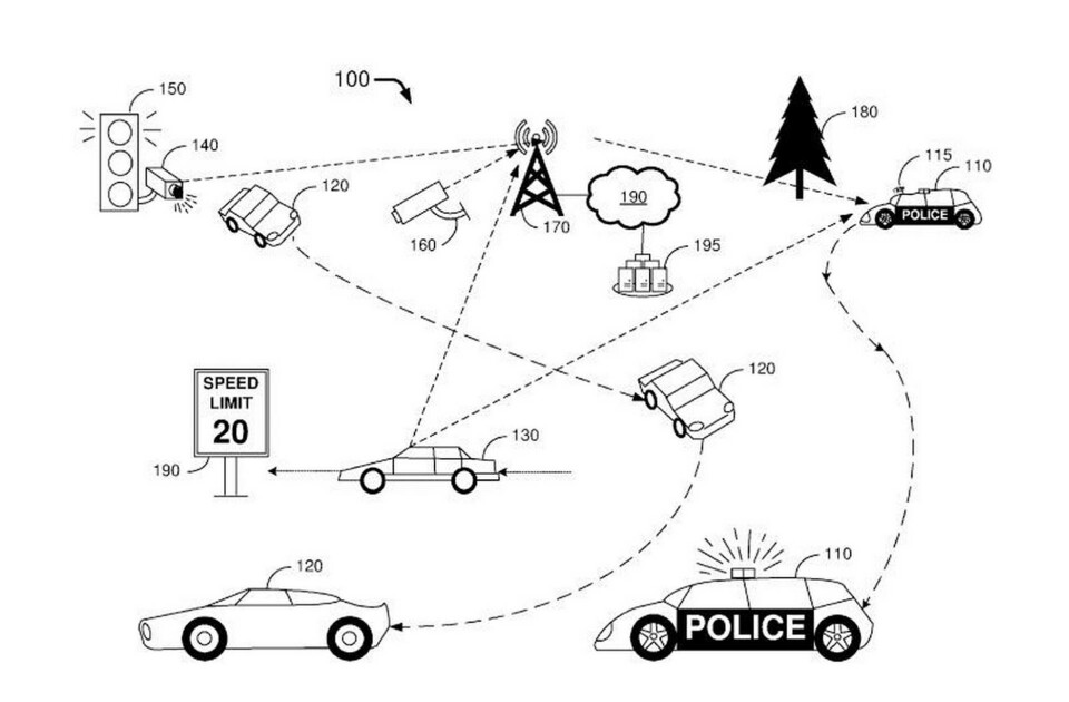 Här är Fords patentansökan för en förarlös polisbil. Foto: Ford/U.S. Patent & Trademark Office Här är Fords patentansökan för en förarlös polisbil. Foto: Ford/U.S. Patent & Trademark Office