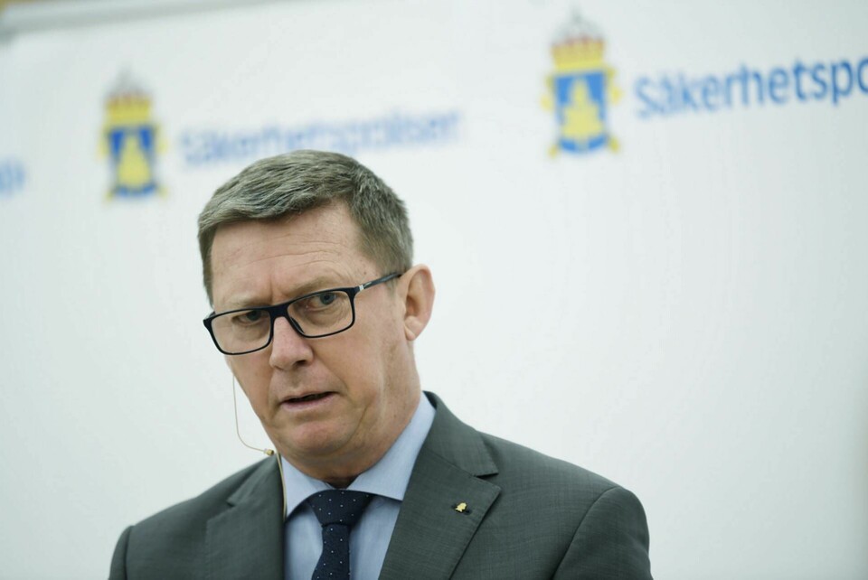 Säkerhetspolisens chef Klas Friberg vill att myndigheten ska kunna få läsa krypterade chattar. Foto: Pontus Lundahl/TT
