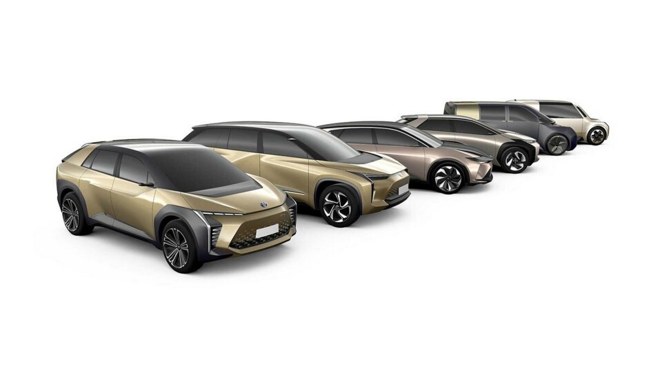 Konceptskiss av framtida elbilsmodeller från Toyota. Foto: Toyota Konceptskiss av framtida elbilsmodeller från Toyota. Foto: Toyota