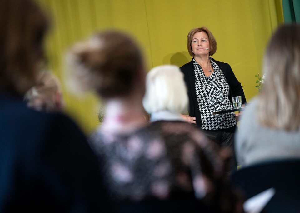 Jeanette Andersson, vd Minc, talar vid Nordic Female Investor Meetup på Studio i Malmö på torsdagen. Foto: Johan Nilsson/TT Jeanette Andersson, vd Minc, talar vid Nordic Female Investor Meetup på Studio i Malmö på torsdagen. Foto: Johan Nilsson/TT