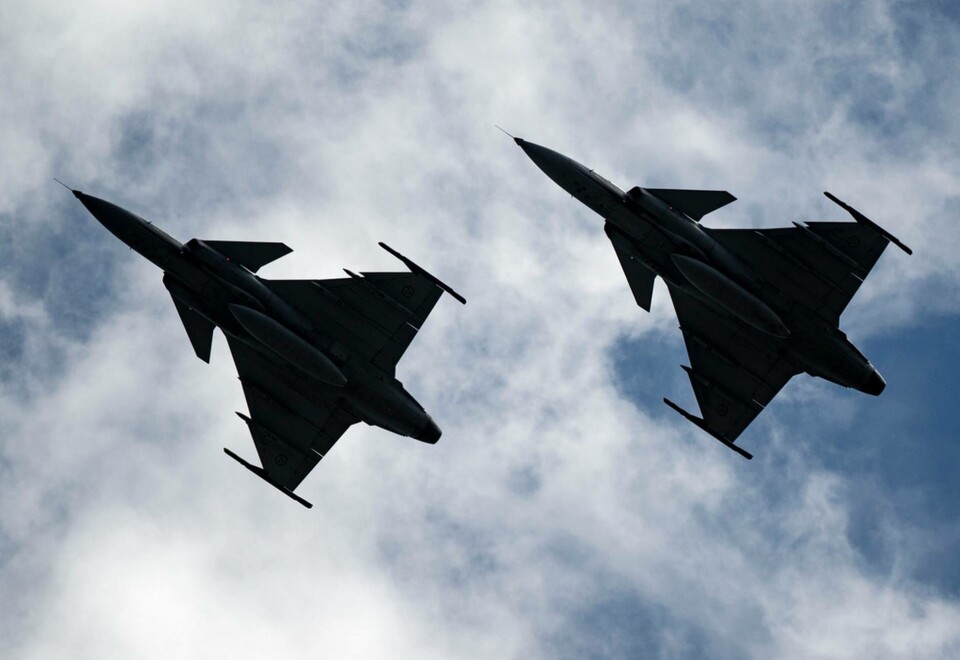 Tjeckien hyr i dag 14 Gripen-flygplan, men kan nu i stället välja amerikanska F-35. Arkivbild. Foto: Johan Nilsson/TT Tjeckien hyr i dag 14 Gripen-flygplan, men kan nu i stället välja amerikanska F-35. Arkivbild. Foto: Johan Nilsson/TT