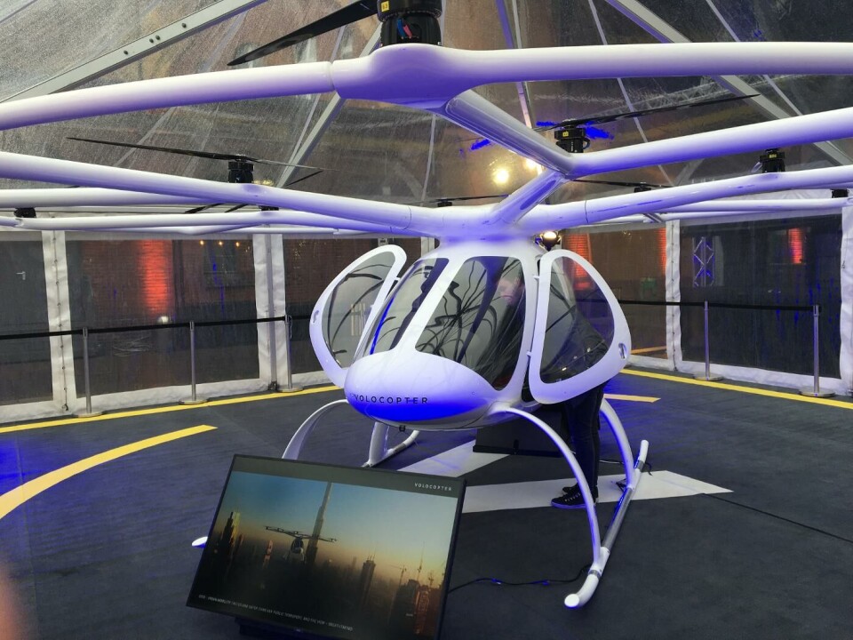 Passagerardrönaren Volocopter 2X. Foto: Johan Kristensson Passagerardrönaren Volocopter 2X. Foto: Johan Kristensson