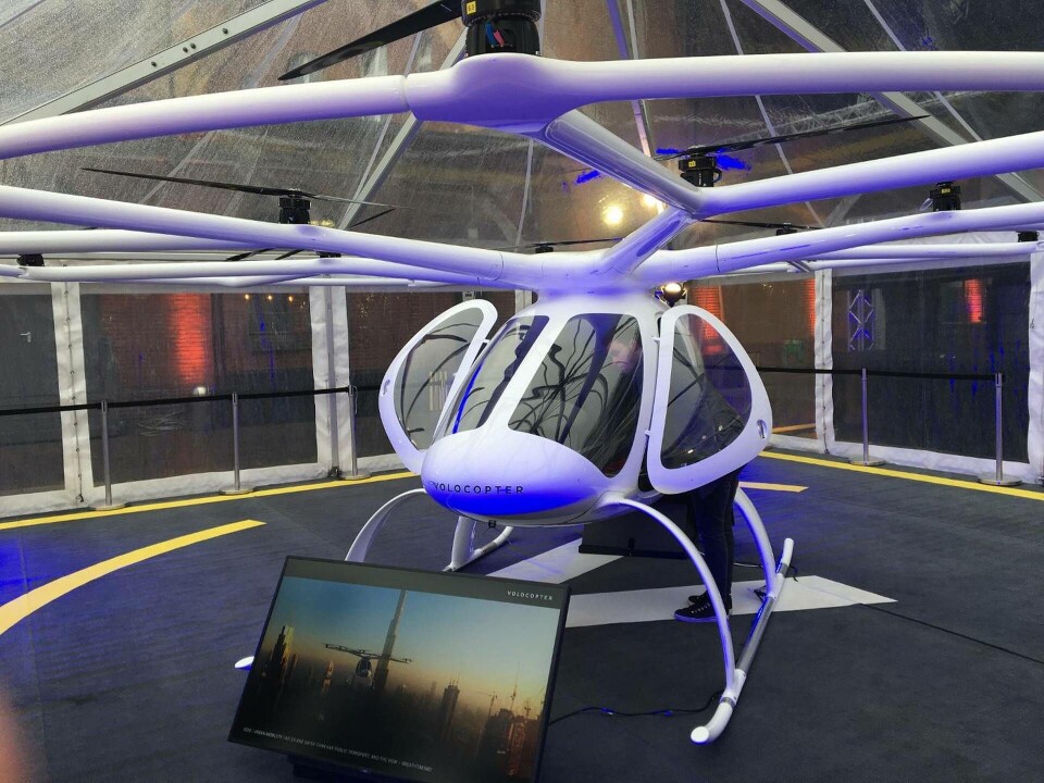 Passagerardrönaren Volocopter 2X. Foto: Johan Kristensson Passagerardrönaren Volocopter 2X. Foto: Johan Kristensson