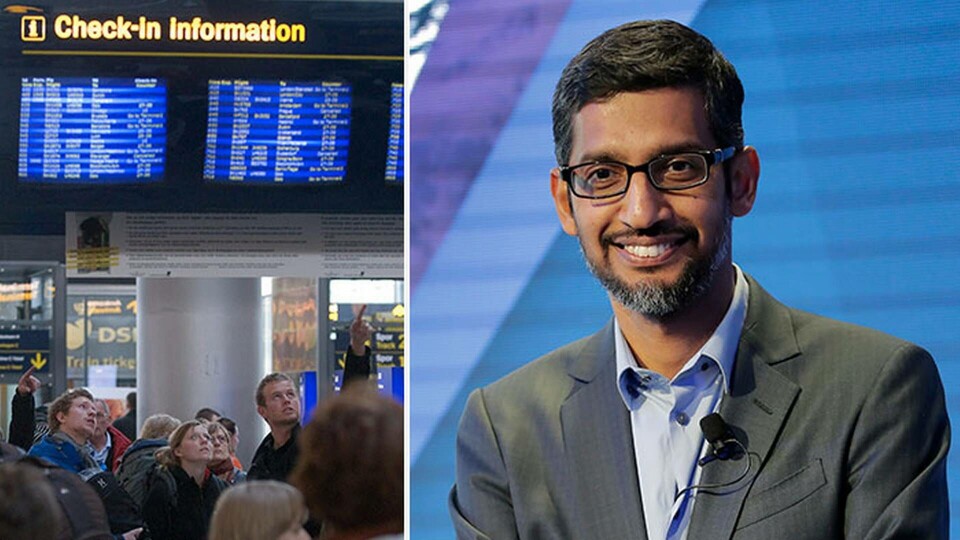 Till höger Googles vd Sundar Pichai. Foto: TT Till höger Googles vd Sundar Pichai. Foto: TT