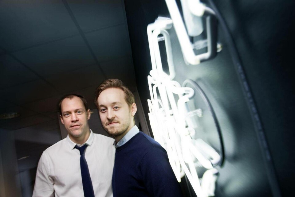 Jan Lundqvist och Oskar Johnson Hägglund på Softrobot, ett ai-företag från Uppsala. Jan Lundqvist och Oskar Johnson Hägglund på Softrobot, ett ai-företag från Uppsala.