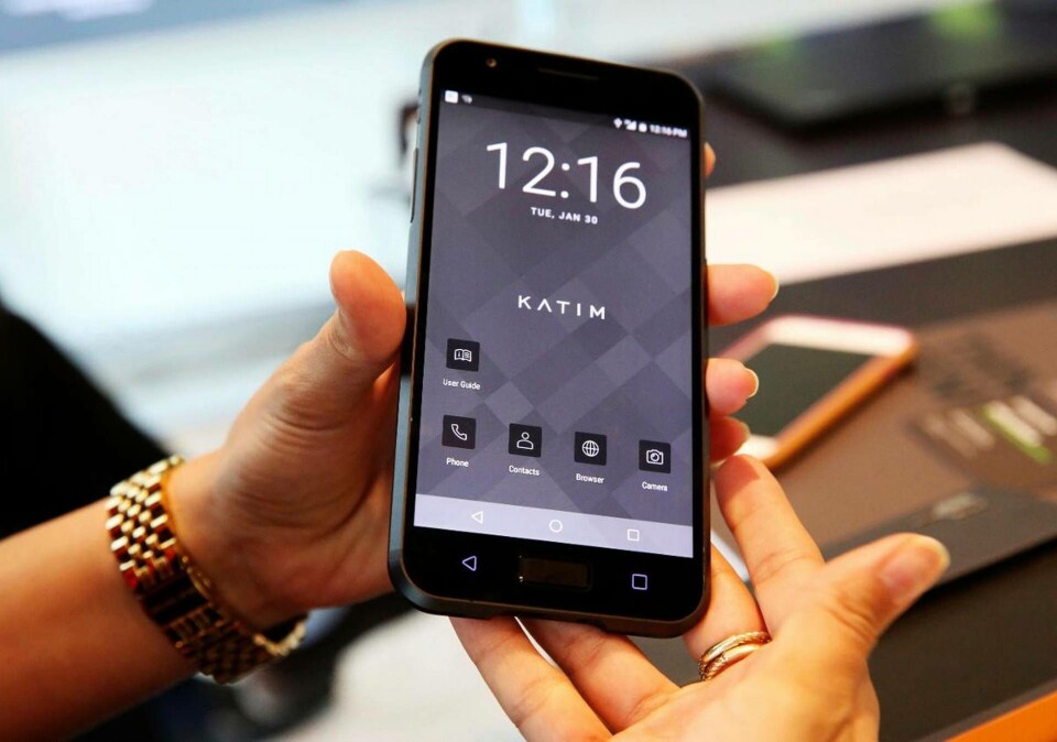 Darkmatters supersäkra mobiltelefon Katim Phone visade upp på Mobile World Congress i Barcelona i veckan. Darkmatters supersäkra mobiltelefon Katim Phone visade upp på Mobile World Congress i Barcelona i veckan.