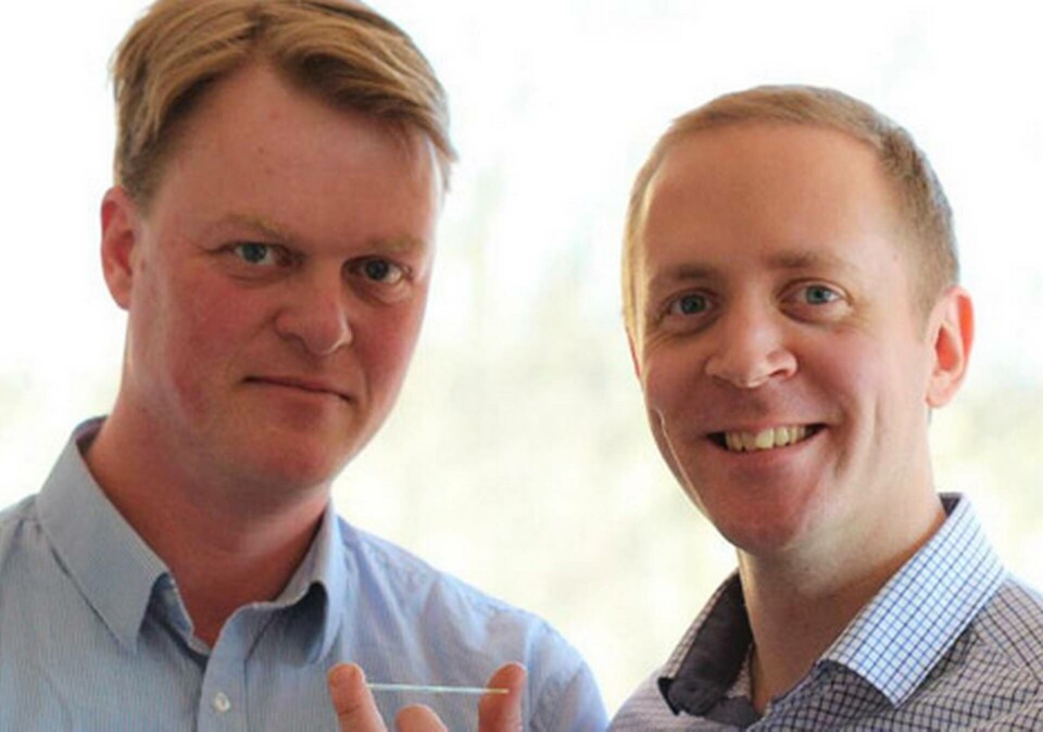 Två av forskarna bakom Mercene Labs. Tommy Haraldsson, teknikchef och Fredrik Carlborg, vd. Foto: Niklas Sandström Två av forskarna bakom Mercene Labs. Tommy Haraldsson, teknikchef och Fredrik Carlborg, vd. Foto: Niklas Sandström