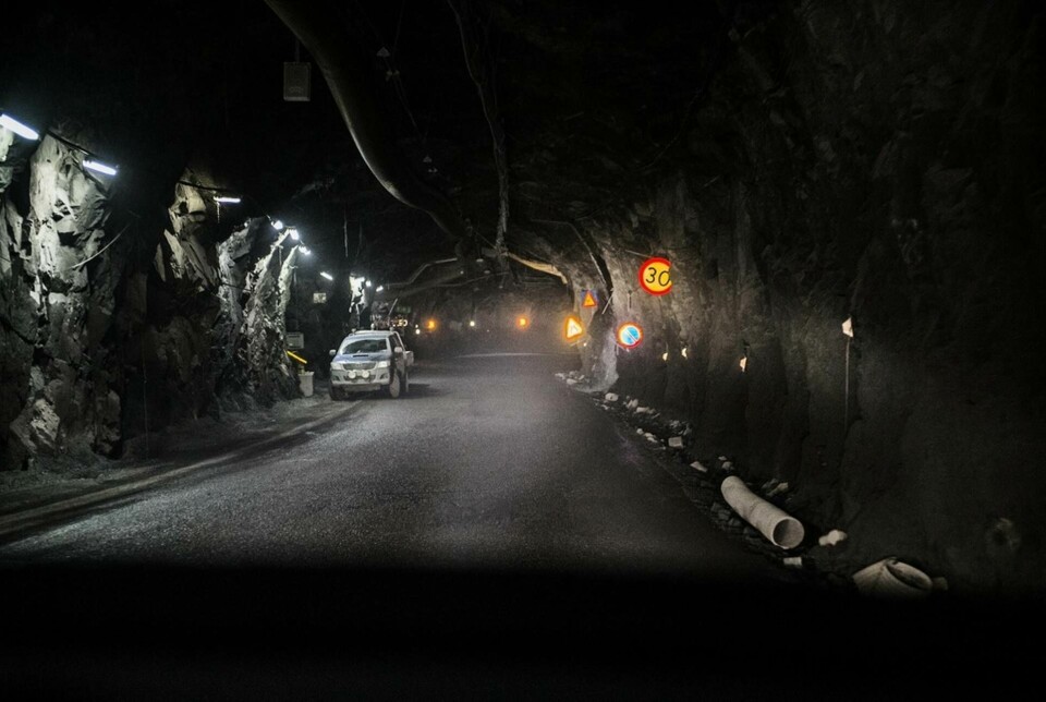 LKAB:s gruva i Kiruna stängdes tillfälligt efter ett jordskalv natten mot fredagen. Arkivbild. Foto: Per Larsson/TT